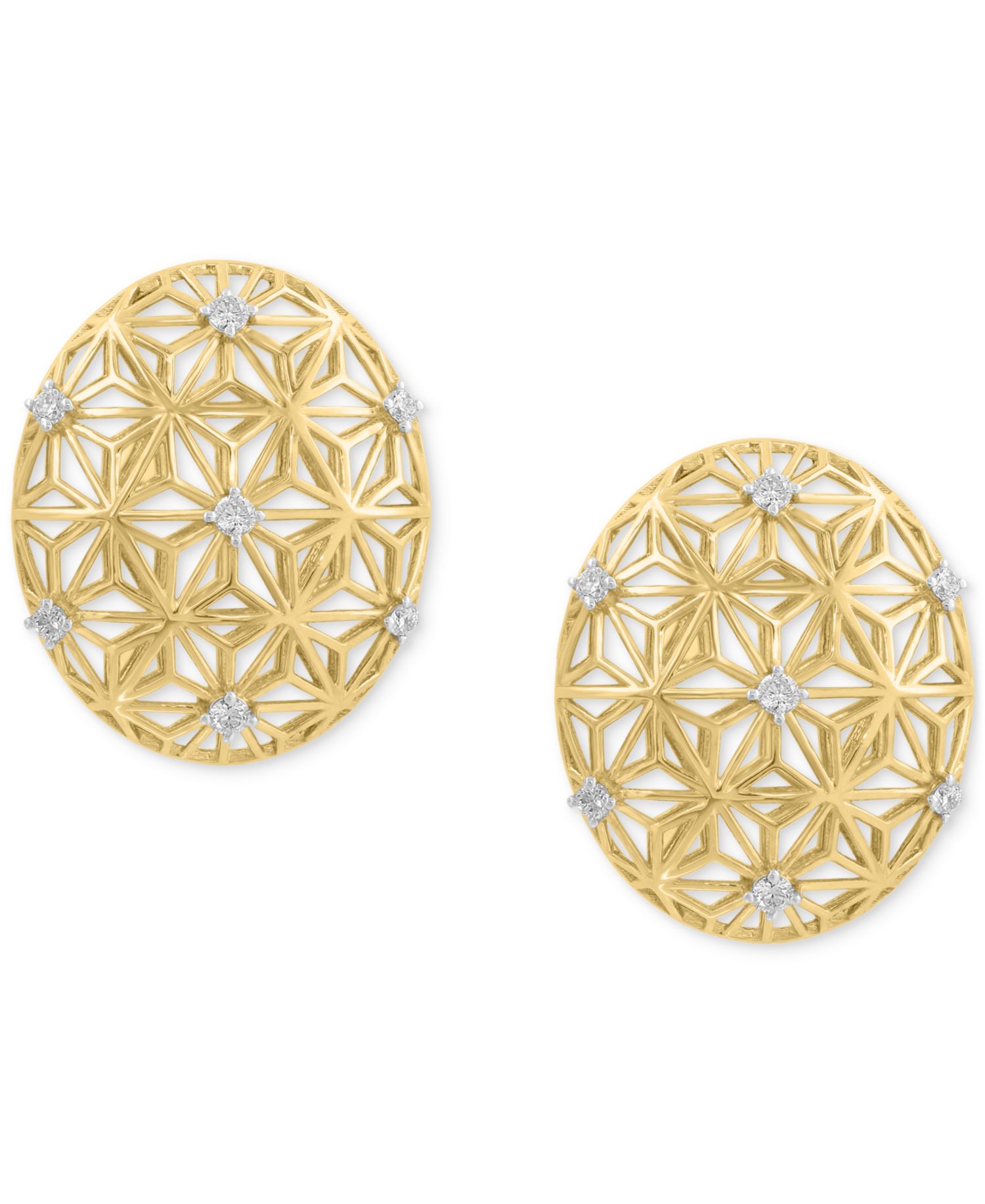 EFFY® Diamond Lattice Openwork Stud Earrings (1/5 ct. t.w.) in 14k Gold
