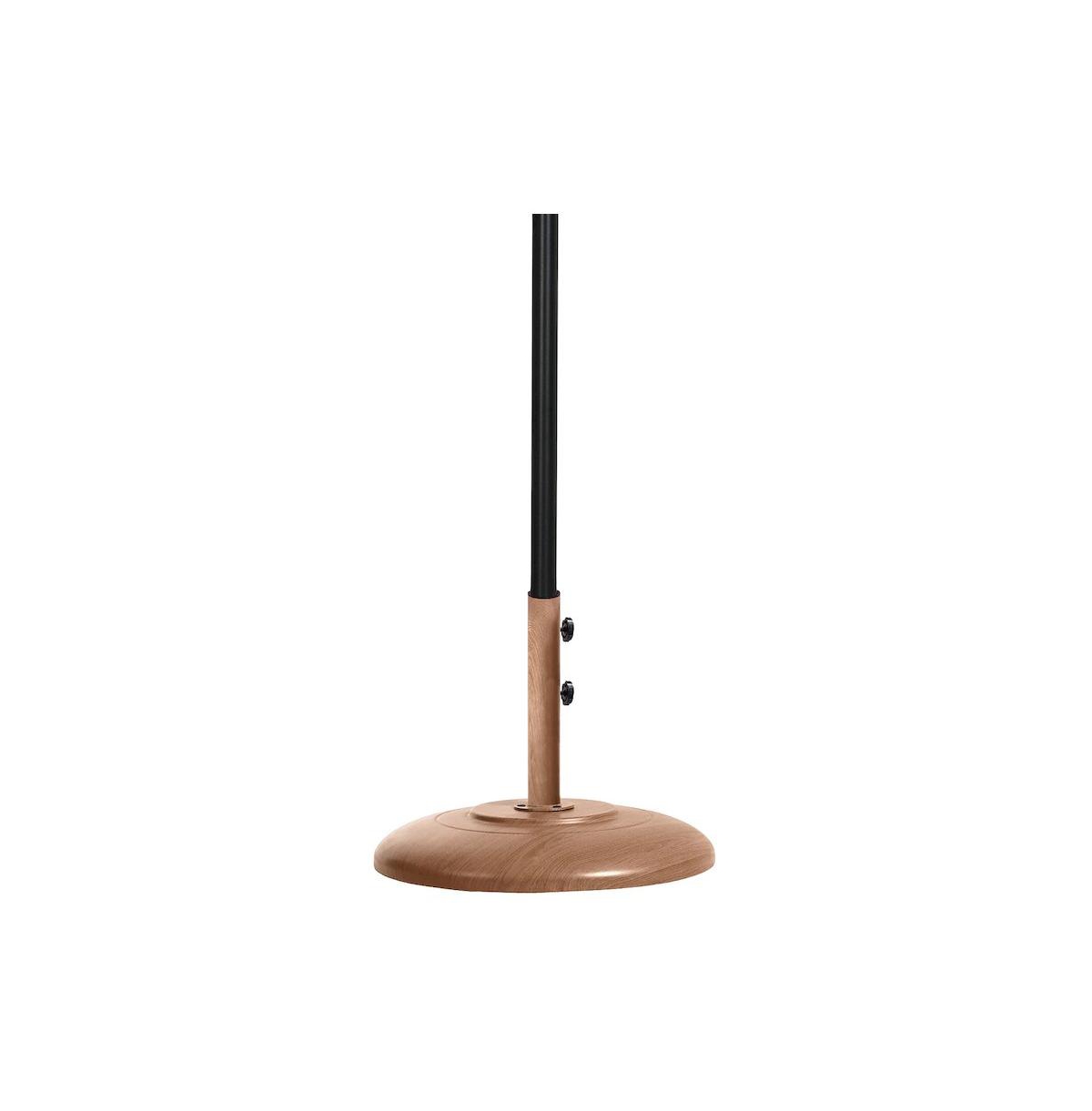 Meridian Furniture Fiji Beige Fabric / Teak Aluminum Patio Umbrella with Base Sets