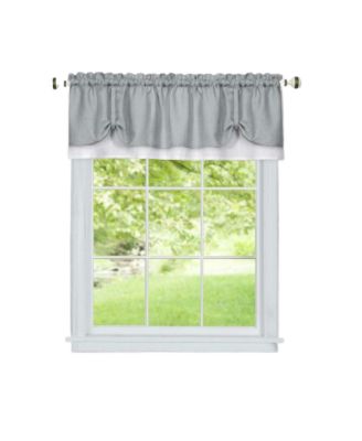 Country Farmhouse Flax Linen Tie Up Window Valance - 58 in. W x 14 in. L