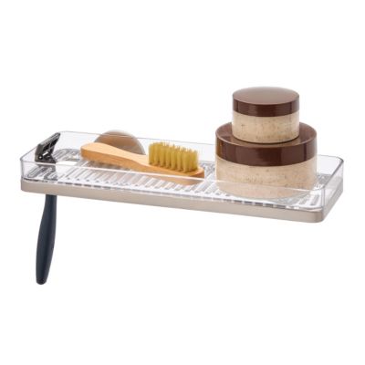 3.32" x 11.23" x 2.32" Self-Adhesive Shower Shelf with Razor Holder