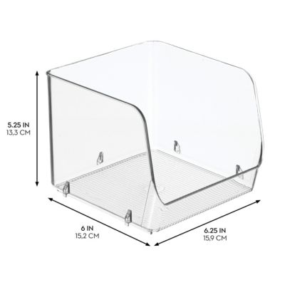 Set of 3 Stackable Open-Front Storage Bin