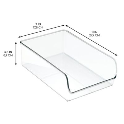 Pantry Organizer Bins for Cabinets or Fridge - Set of 4 - Clear