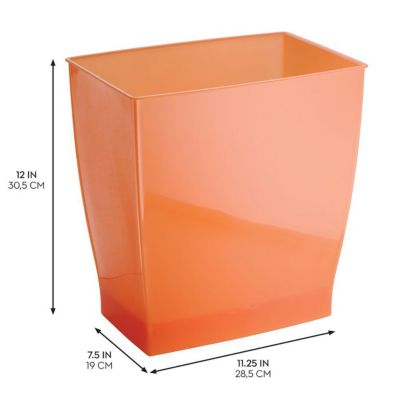 Small Bathroom Trash Cans, Set of 4, Tango Orange, Made in USA