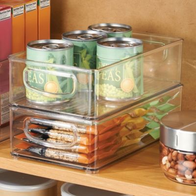 Stackable Pantry Storage Bin with Handles, Set of 4