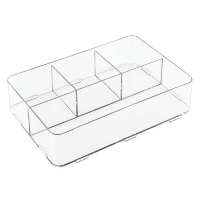 Interlocking 4-Section Plastic Drawer Organizer