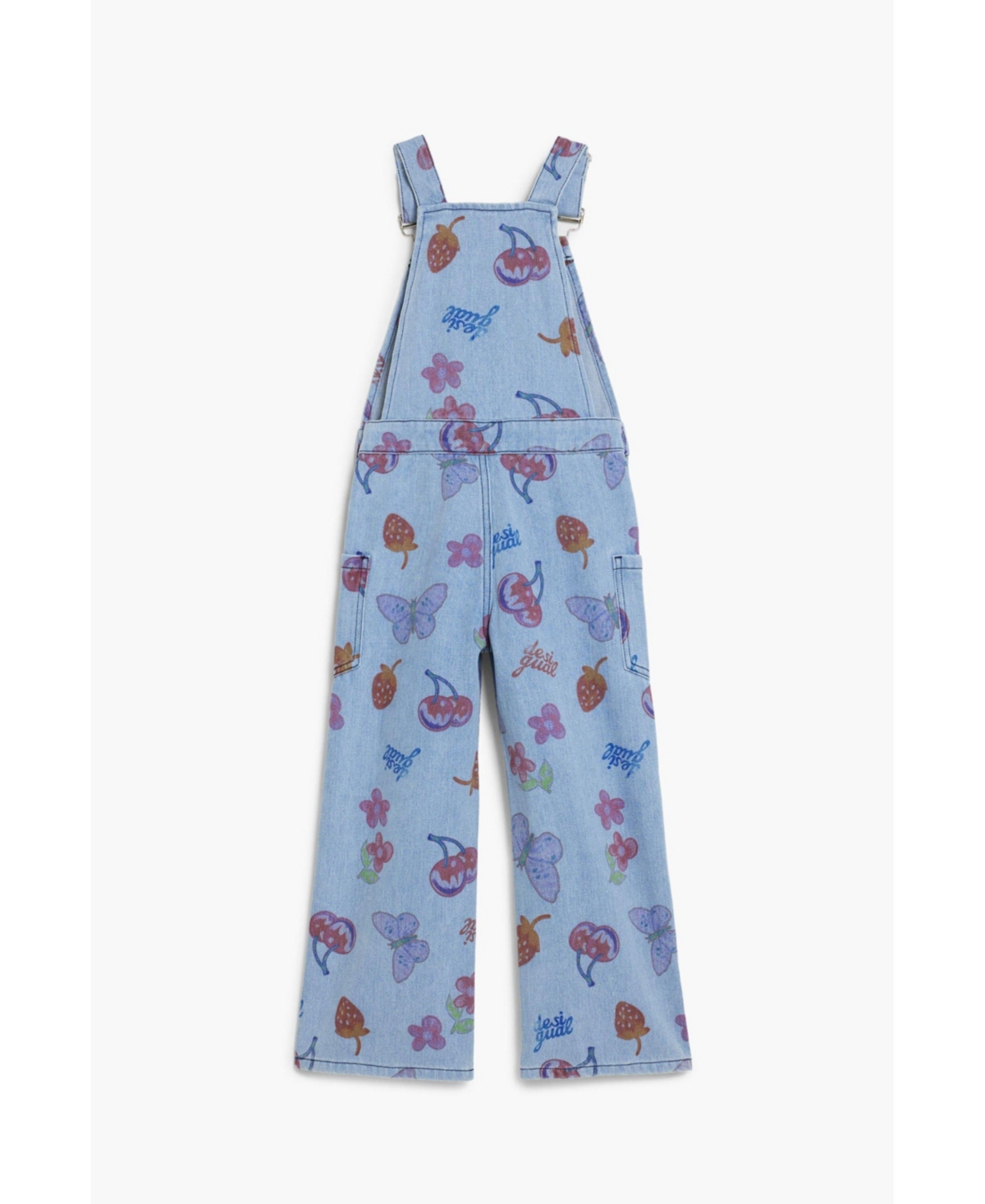 Desigual Girls Girls's Denim Dungarees With Fruits In Blue