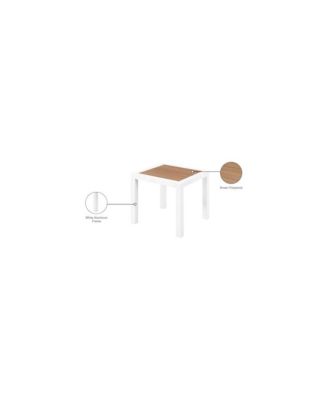 Nizuc Brown Wood Look Accent Paneling Outdoor Patio Aluminum End Table