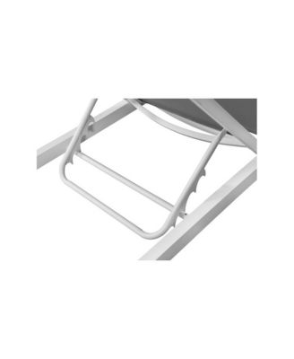 Nizuc Grey Mesh Water Resistant Fabric Outdoor Patio Chaise Lounge Chair