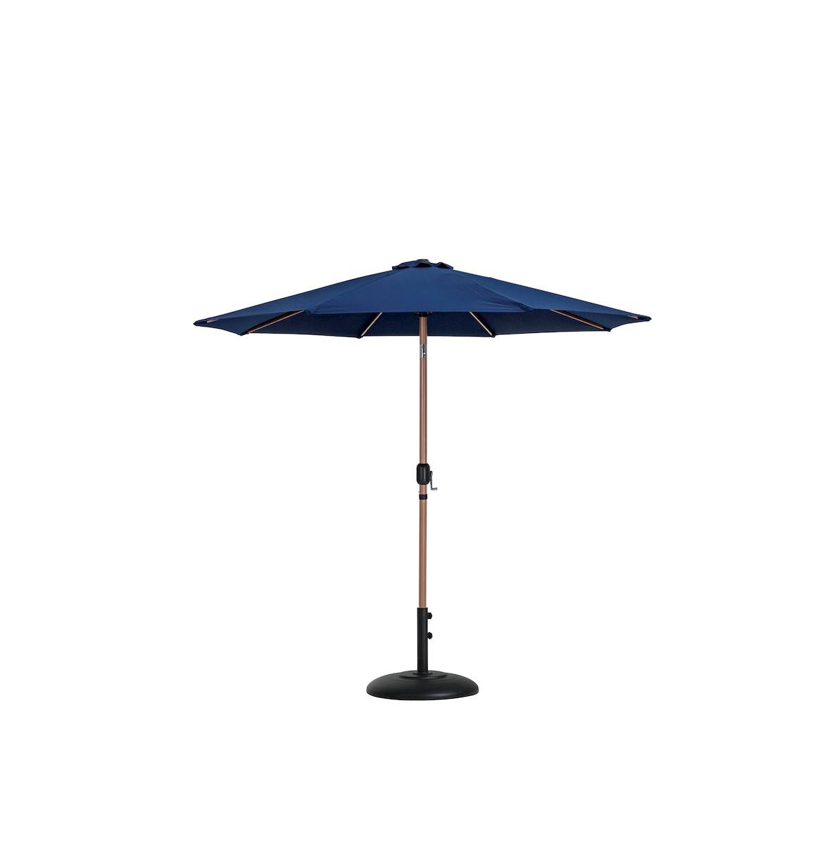 Meridian Furniture Fiji Navy Fabric / Matte Black Aluminum Patio Umbrella with Base Sets