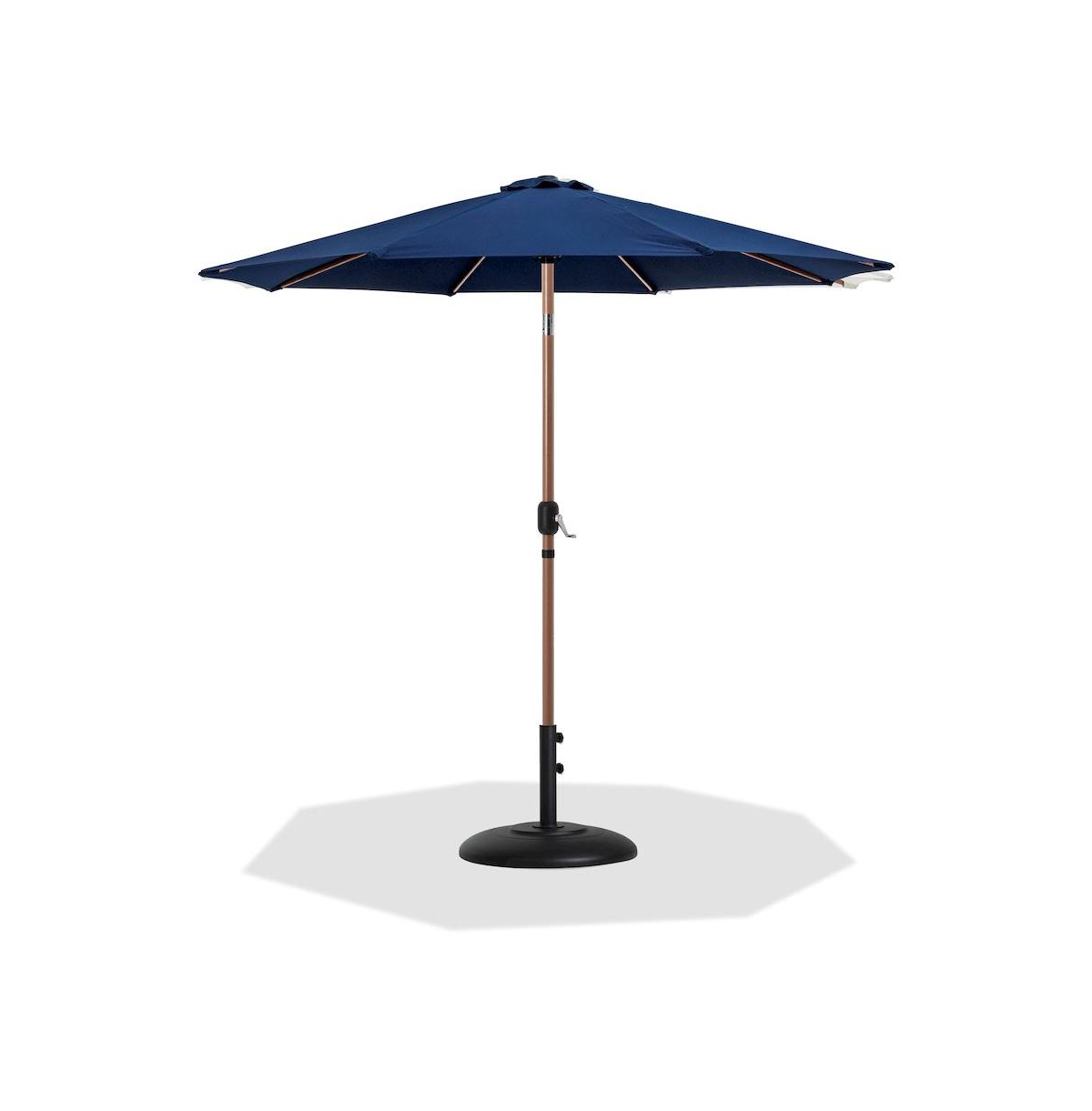 Meridian Furniture Fiji Navy Fabric / Matte Black Aluminum Patio Umbrella with Base Sets