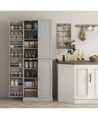 65&amp;quot; Kitchen Pantry Cabinet with Adjustable Shelves Spick Racks