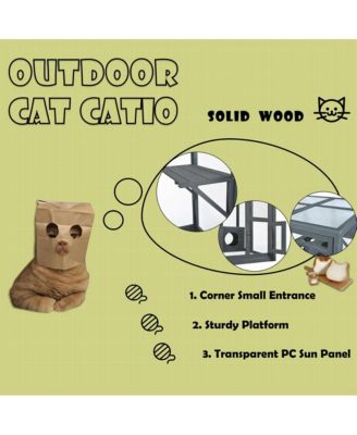 68.9 in. H Outdoor Cat house Cat shelves with Removable wood boxes in Gray