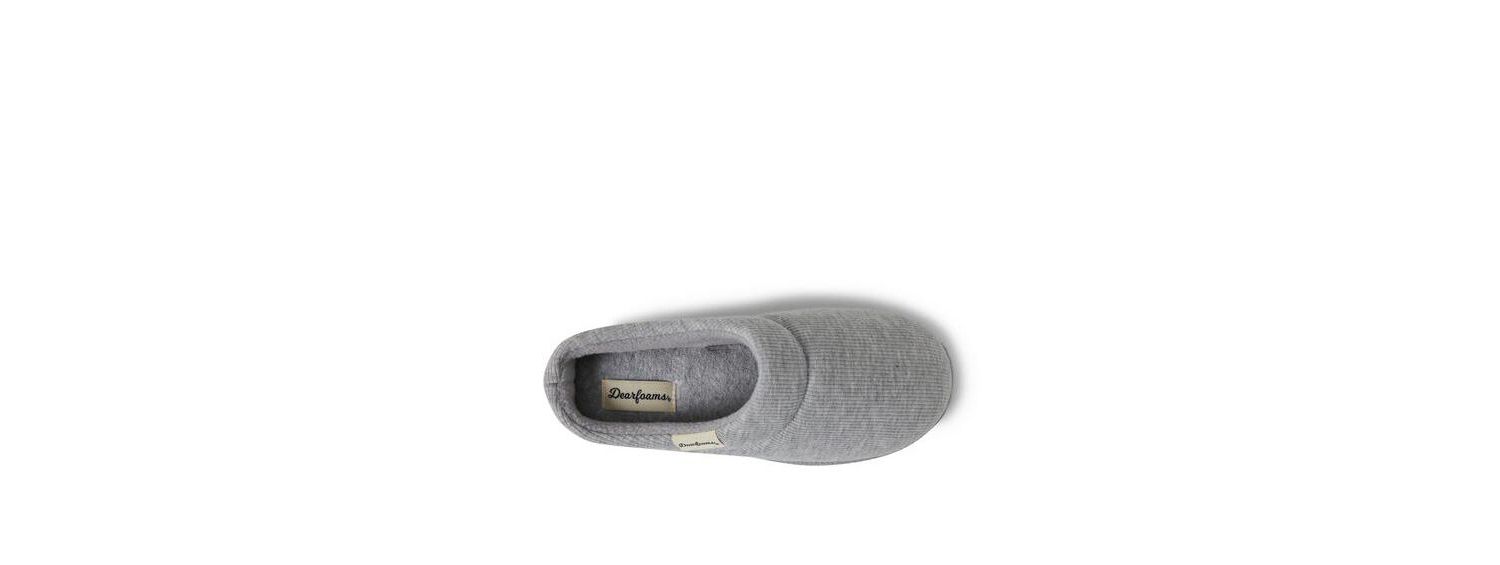 Women's Lacey Rib Knit House Shoe Clog Slipper