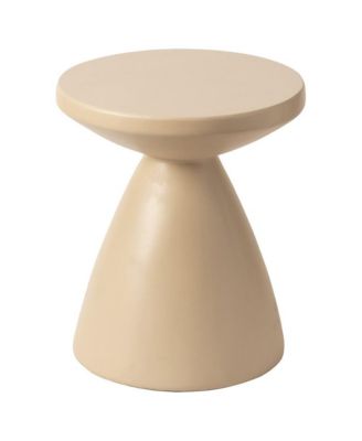 Dune Collection Fiberglass Outdoor Side Table in Beige