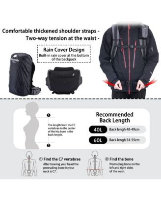 40L+5L Hiking Backpack – Waterproof, Lightweight Mountain Bag with Rain Cover & Shoe Compartment for Camping & Travel