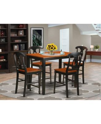 5  PC  counter  height  Table  and  chair  set  -  high  top  Table  and  4  bar  stools  with  backs.