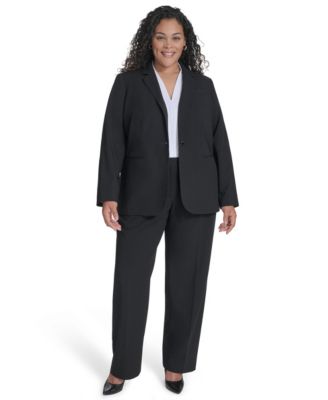 Plus Size One-Button Blazer 