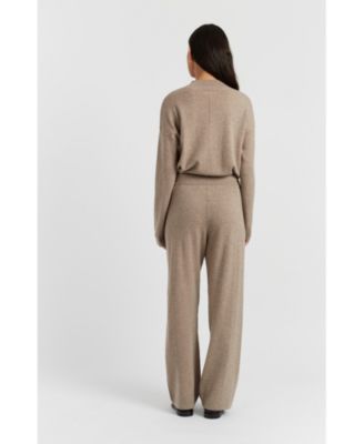 Women's Wool & Cashmere Wide Leg Track Pant