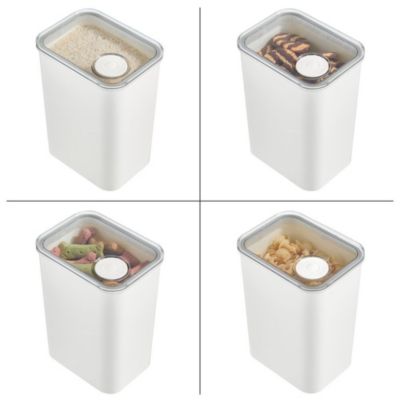 Large Airtight Canister with Removable Pour Cap - White