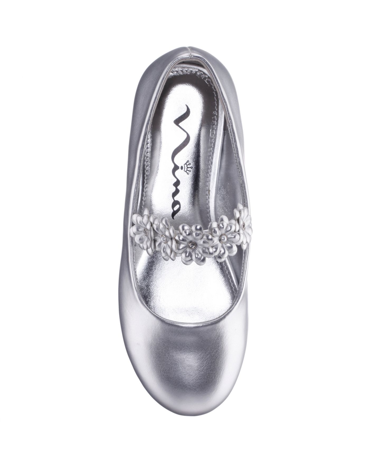 Обувь Nina Rozy Patent Ballet Dress Shoes для девочек, цвет: Серебряный — фото 5