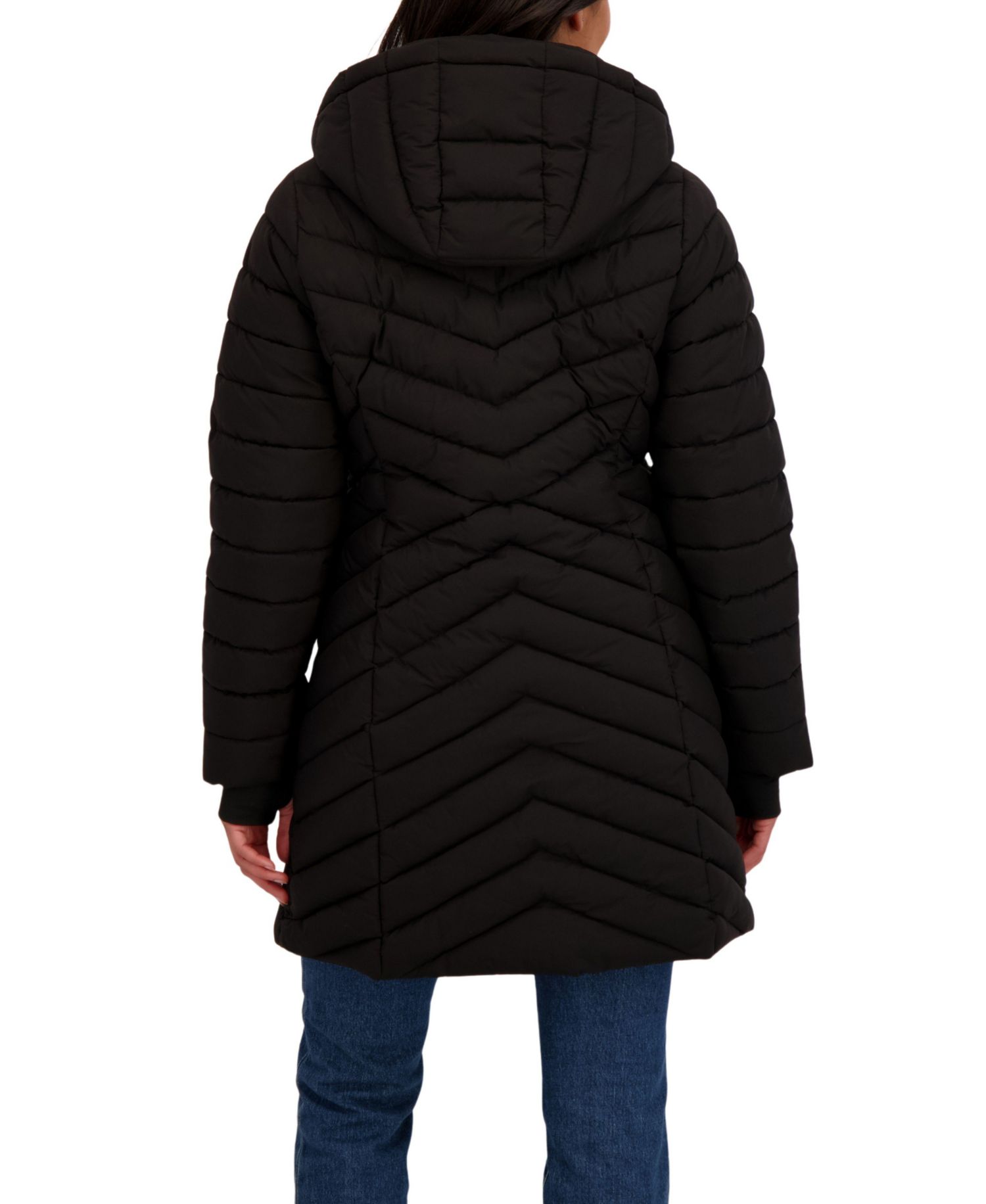 Women's Hooded Stretch Puffer with Bib