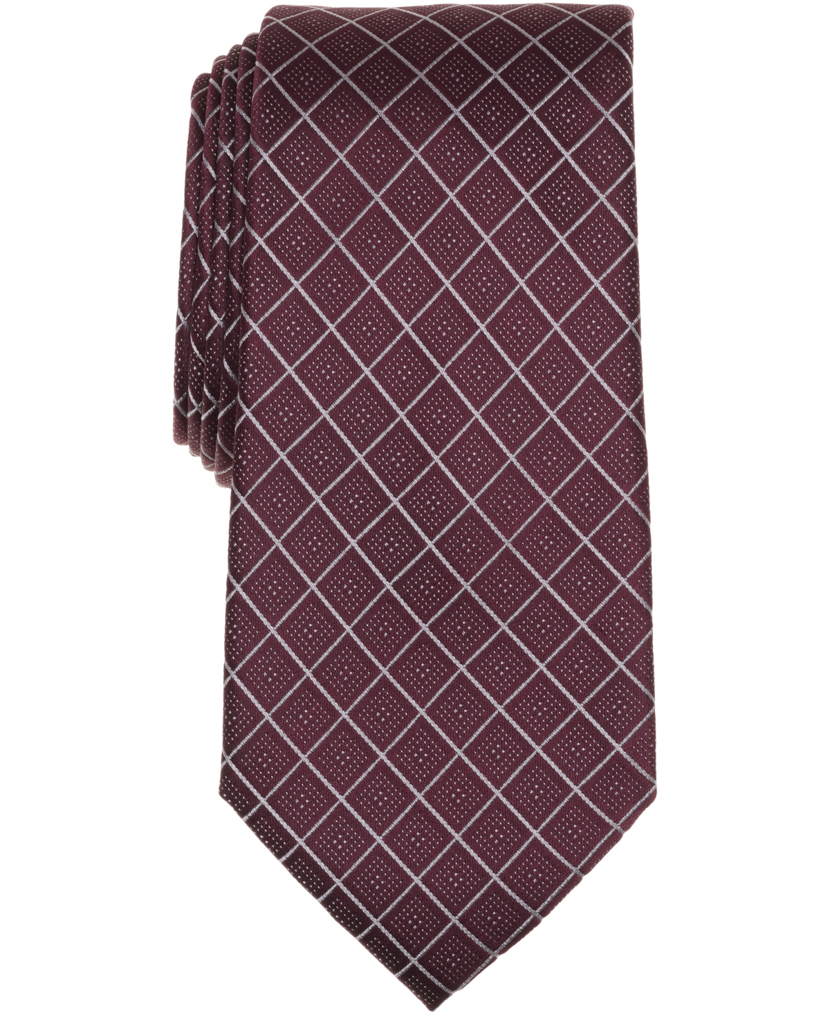 Michael Kors Men's Grid Classic Tie In Burgundy