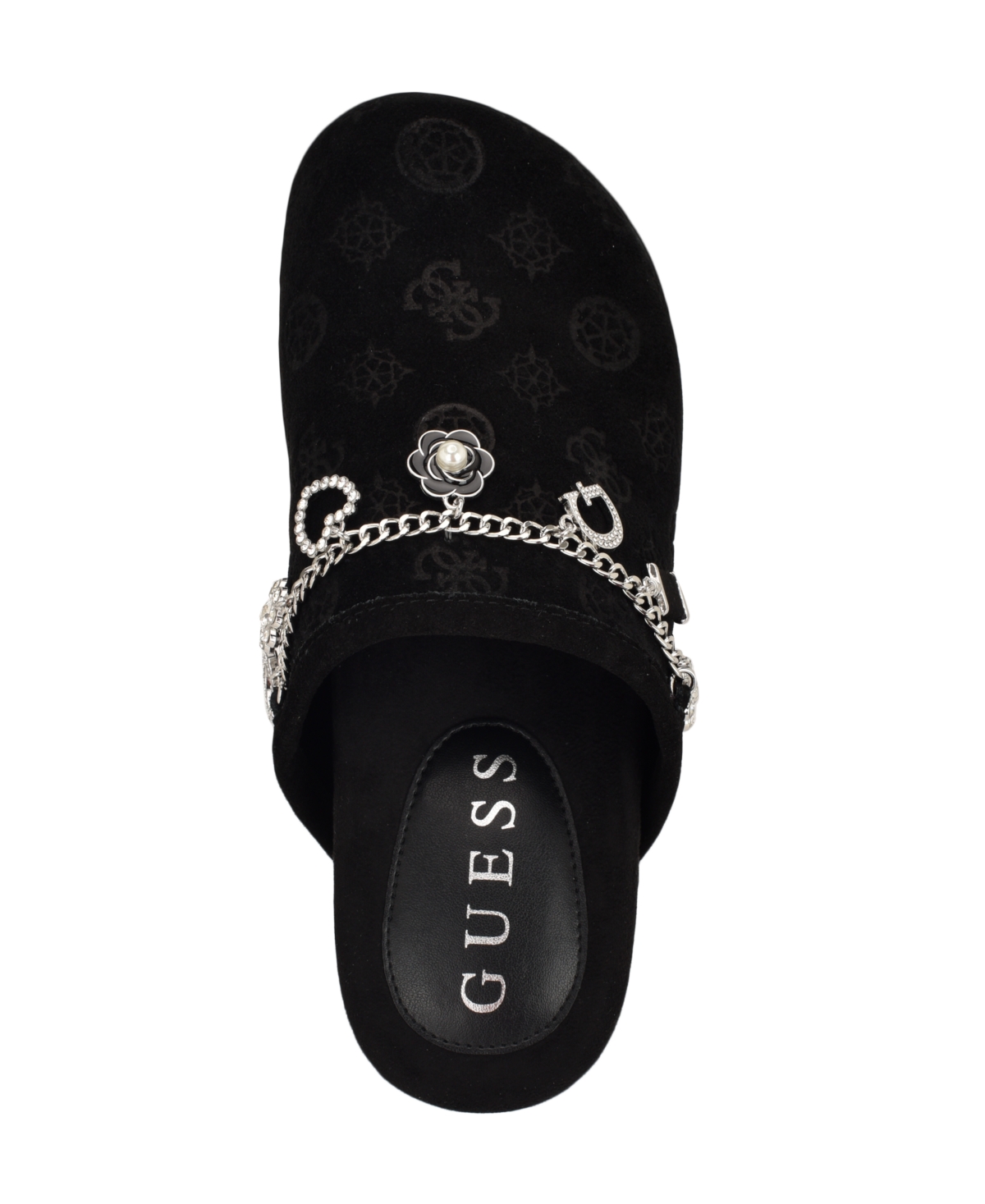 Guess Women's Gavyn Charms Logo Slip-on Clogs In Black