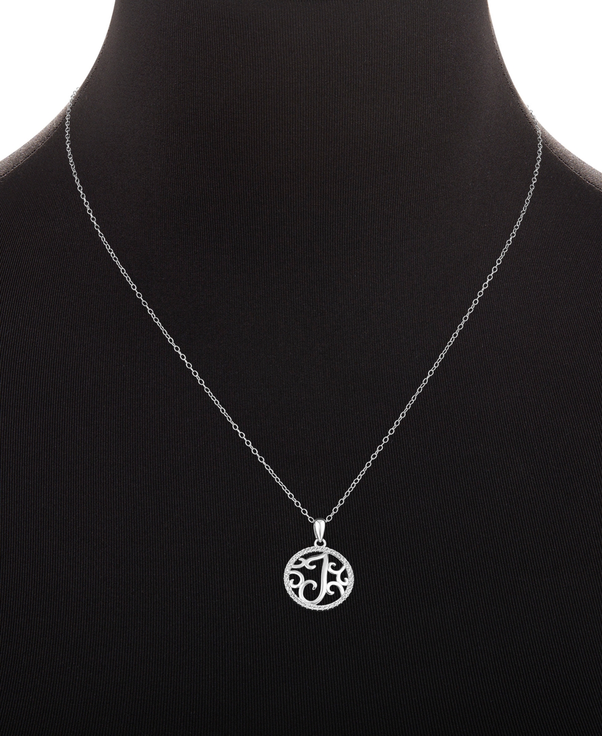 Giani Bernini Cubic Zirconia Filigree Initial I Monogram 18" Pendant Necklace in Sterling Silver, Macy's Exclusive