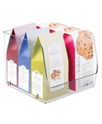 Stackable Open-Front Storage Bin - Set of 2 - Clear - Made in USA