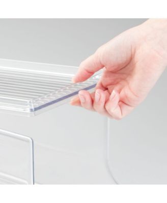 Soda Can Organizer with Lid for Pantry - Set of 2 - Clear - Made in USA