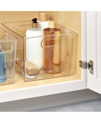 Plastic Storage Bin with Handles - Set of 2 - Clear - Made in USA