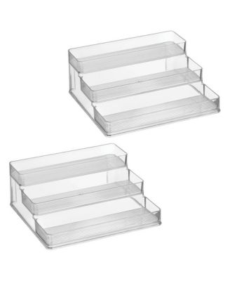 3-Tier Spice Rack Organizer for Cabinets, Set of 2, Clear, Made in USA