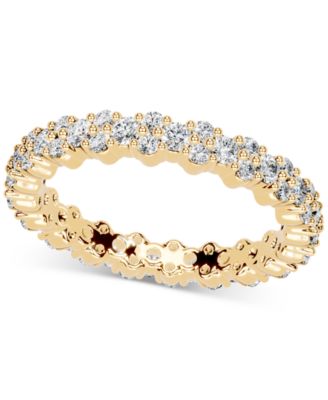 Diamond Cluster Eternity Band (1 ct. t.w.) in Platinum or 14k Gold