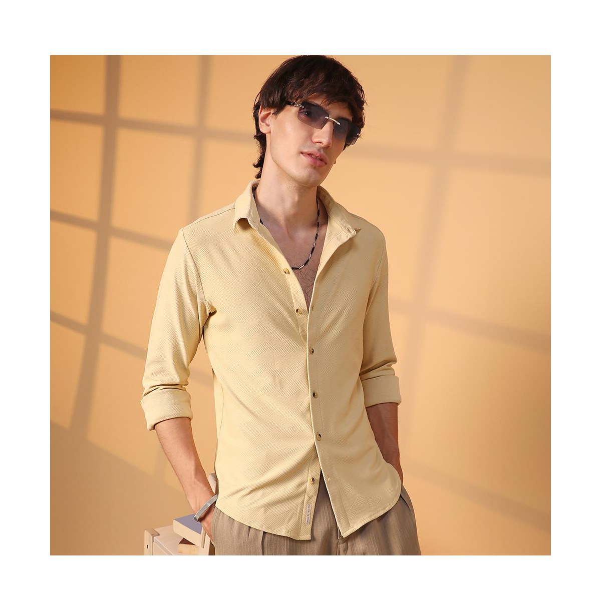 Campus Sutra Men's Criss-Cross Shirt