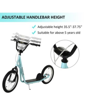 Kids Scooter Height Adjustable Inflatable Tires Ride On Toy For 5+