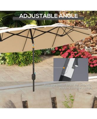 9.7' Double-sided Patio Umbrella with Tilt Outdoor Umbrella,