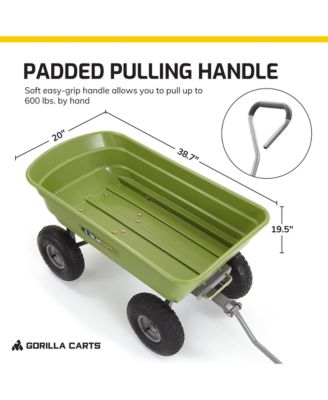 Heavy Duty Poly Yard Dump Cart, Lawn & Garden Wagon, 600 Lb, Green