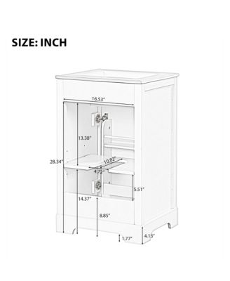 20" Bathroom Vanity Cabinet With Sink, Soft-Close Door, Storage Rack, and Adjustable Shelf