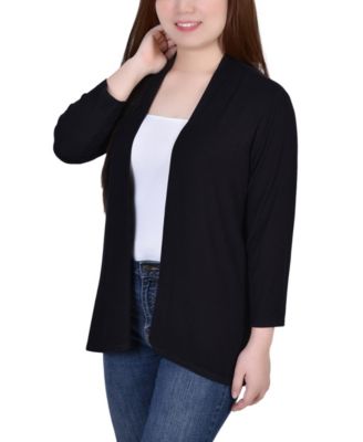 Petite 3/4 Sleeve Solid Cardigan Sweater