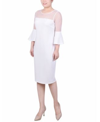 Petite Illusion Neck Scuba Dress