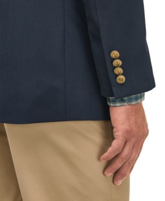 Men's Classic-Fit Navy Stretch Wool Blend Blazer