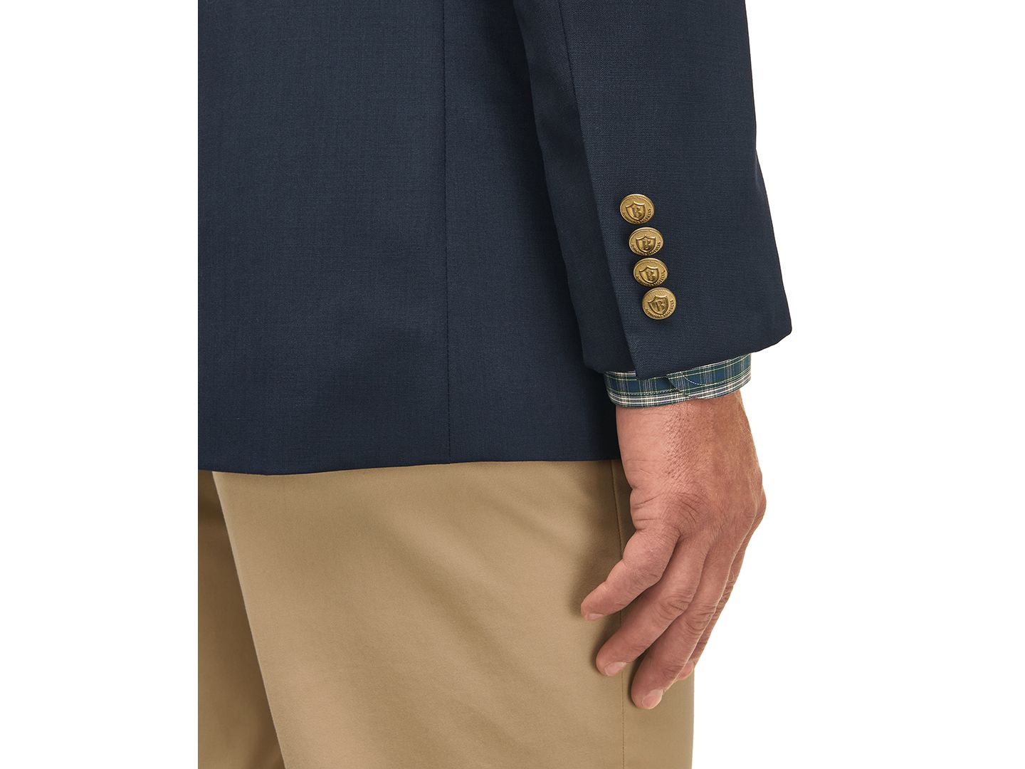Мужские пиджаки B By Brooks Brothers Classic-Fit Navy Stretch Wool Blend Blazer, цвет: Тёмно-синий — фото 5