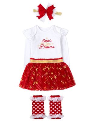 Baby Girls' Santa's Little Princess, 4-Piece Set
