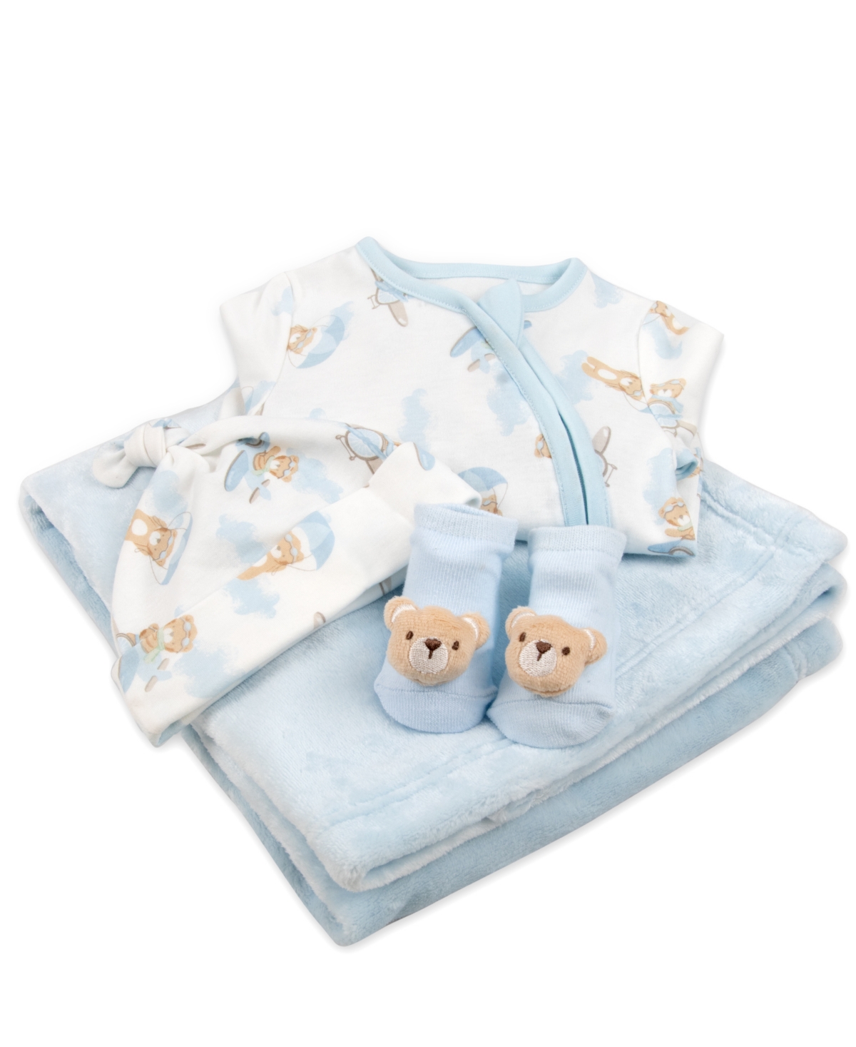 Baby Essentials Baby Boys 4-Piece Teddy Bear Set
