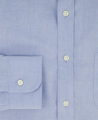 Men's Regular Fit Non-Iron Spread Collar Solid Pinpoint Dress Shirt