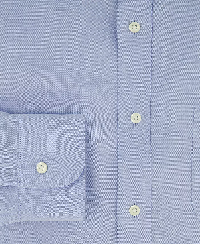 Men's Regular Fit Non-Iron Spread Collar Solid Pinpoint Dress Shirt - thumbnail 5
