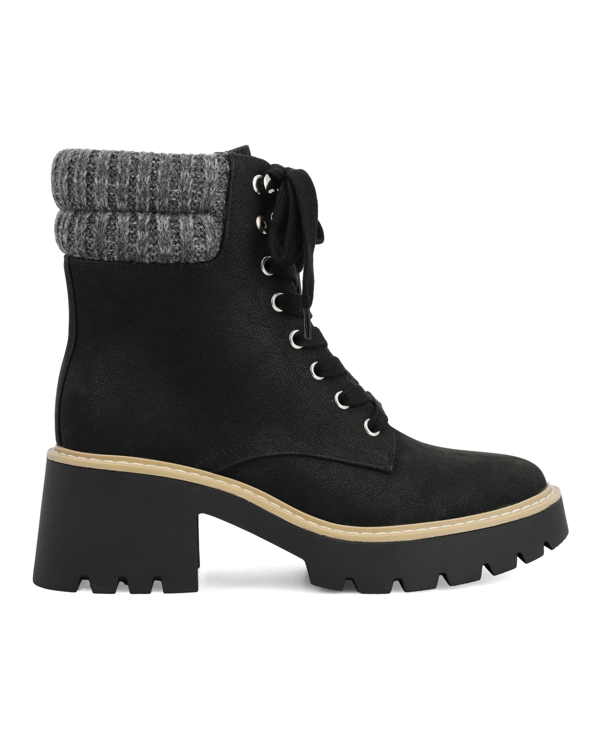 Mia Women's Kynlee Block Heel Lace-Up Ankle Booties