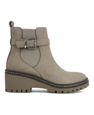 Women's Elis Wedge Heel Buckled Ankle Booties