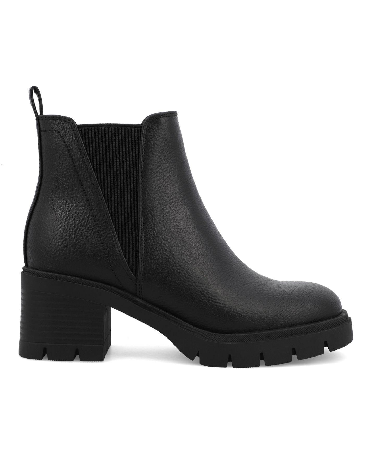 Женские ботинки MIA Panola Stacked Heel Lug Sole Chelsea Booties, цвет: Чёрный — фото 2