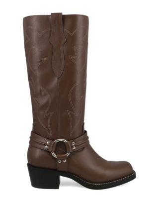 Women's Diego Tall Harness Strap Block Heel Western Boots